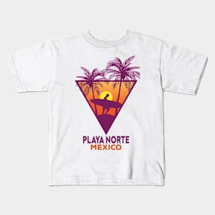 Retro Playa Norte Mexico Kids T-Shirt